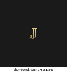 Creative modern elegant trendy unique artistic black and golden color JJ J initial based letter icon logo.