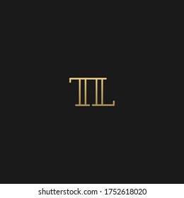 Creative modern elegant trendy unique artistic black and golden color TL LT T L initial based letter icon logo.