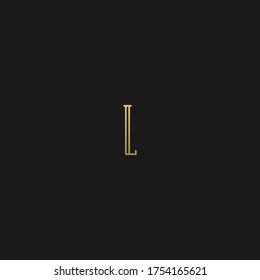 Creative modern elegant trendy unique artistic black and golden color L initial based letter icon logo.