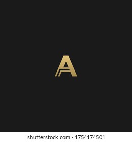 Creative modern elegant trendy unique artistic black and golden color AA A initial based letter icon logo.
