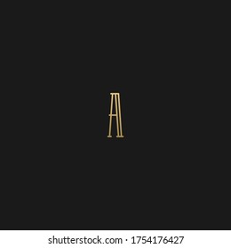 Creative modern elegant trendy unique artistic black and golden color AA A initial based letter icon logo.