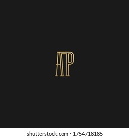 Creative modern elegant trendy unique minimal AP PA A P initial based letter icon logo.