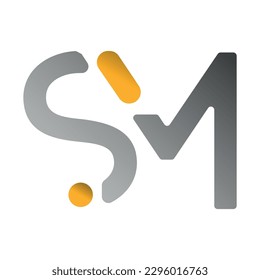 Creative modern elegant trendy unique artistic black and white color MS SM M S initial based letter icon logo.