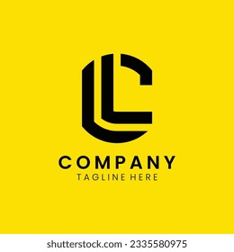 Creativo moderno y elegante diseño único de color amarillo y negro CL C L logotipo de la letra inicial del icono.