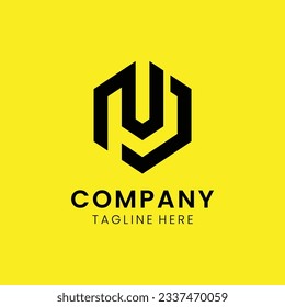 Creative modern elegant trendy unique artistic yellow and black color MJ JM M J initial based letter icon logo.