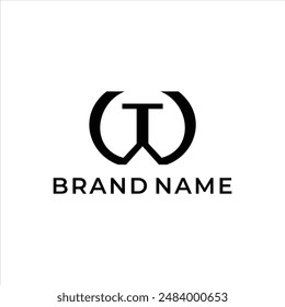 Creative modern elegant trendy unique artistic black color WT TW T W initial based letter icon logo.