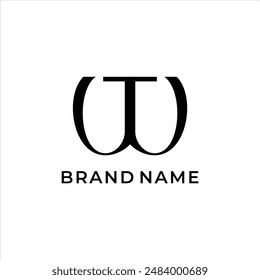 Creative modern elegant trendy unique artistic black color WT TW T W initial based letter icon logo.