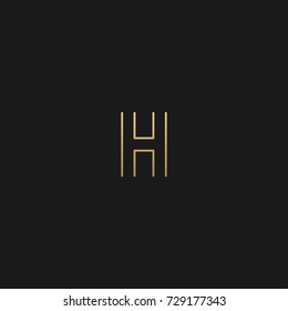 Creative modern elegant trendy unique artistic black and white color H initial based letter icon logo.