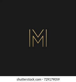 Creative modern elegant trendy unique artistic black and white color M initial based letter icon logo.