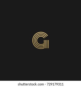 Creative modern elegant trendy unique artistic black and white color G initial based letter icon logo.