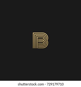 Creative modern elegant trendy unique artistic black and white color B initial based letter icon logo.