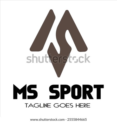 Creative modern elegant trendy unique artistic black and white color MS SM M S letter initial logo