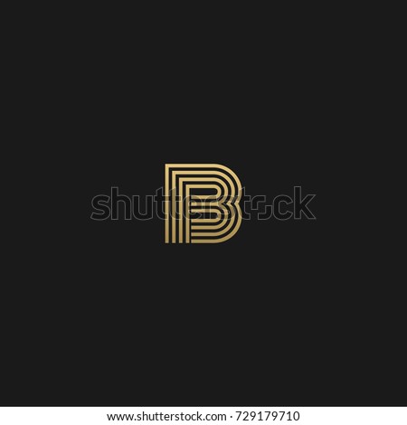 Creative modern elegant trendy unique artistic black and white color B initial based letter icon logo.