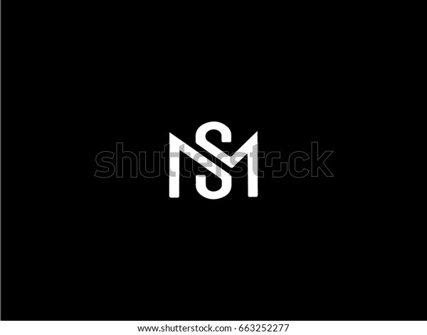 Creative modern elegant\
trendy unique artistic black and white color MS SM M S initial\
based letter icon\
logo.