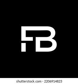 Creative modern elegant unique artistic black and white color FB letters based on initial logo icon.