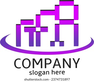 Creative, modern, elegant, unique, artistic, colors with purple and pink gradations, a series of letters R, T, F and A, based on the initial logo icon.


