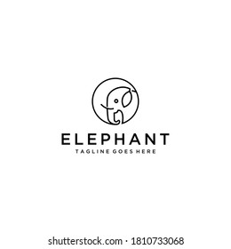 Creativo moderno estilo de diseño de estilo de diseño de línea de elefantes