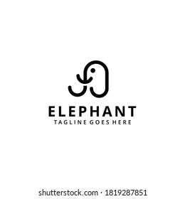 Creative modern elephant logo style design template illustration