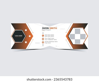 Creative Modern Email Signature Design Template Layout Vector
