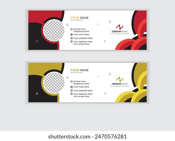 Creative And Modern email signature design template, Or facebook cover