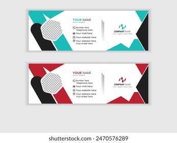 Creative And Modern email signature design template, Or facebook cover