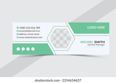 Creative modern email signature design, corporate social media layout template
