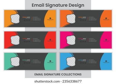 Creative modern email signature or email footer template set.