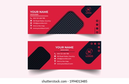 Kreatives, modernes E-Mail-Signaturlayout. Vorlage für professionelle E-Mail-Unterschrift für Unternehmen. Abstraktes, farbiges E-Mail-Signaturdesign.
