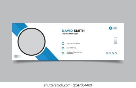 Creative Modern email signature template or email footer and personal social media cover design
