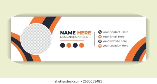 Creative Modern Email Signature Vector Template Fully Editable, Email Signature Design Vibrant, Colorful and Minimal design