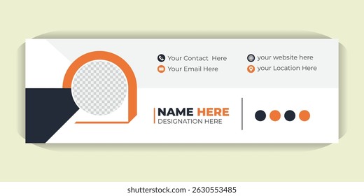 Creative Modern Email Signature Vector Template Fully Editable, Email Signature Design Vibrant, Colorful and Minimal design