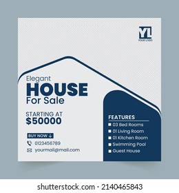 Creative and Modern Eye Catching Social Media Promotional Post and Banner Design for Real Estate Agency 