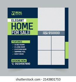 Creativa y moderna mirada atrae publicación promocional en medios sociales y diseño de pancartas para agencia inmobiliaria 