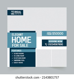 Creative and Modern Eye Catching Social Media Promotional Post and Banner Design for Real Estate Agency 