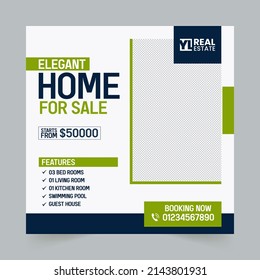 Creative and Modern Eye Catching Social Media Promotional Post and Banner Design for Real Estate Agency 