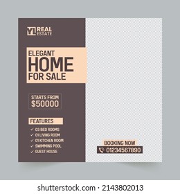 Creative and Modern Eye Catching Social Media Promotional Post and Banner Design for Real Estate Agency 