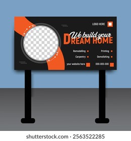 Creative and modern eye-catching bold outdoor billboard advertisement design for promotions and templates.