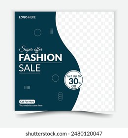 Creative modern fashion design social media post template