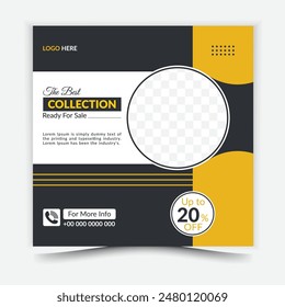 Creative modern fashion design social media post template