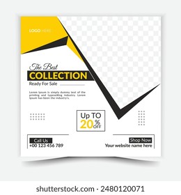 Creative modern fashion design social media post template