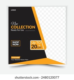 Creative modern fashion design social media post template