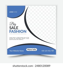 Creative modern fashion design social media post template