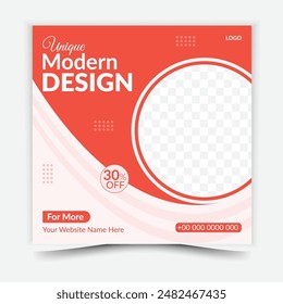 Creative modern fashion design social media post template