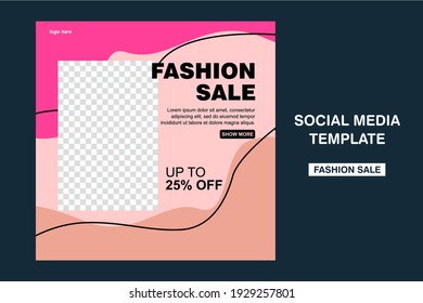 Creative modern fashion sale social media post template for digital marketing. Web banner ads and mobile apps too.