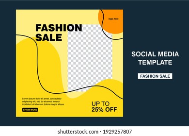 Creative Modern Fashion Sale Social Media Post Template For Digital Marketing. Web Banner Ads And Mobile Apps Too.