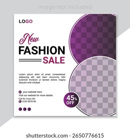 Modelo de design de pós-venda de moda criativa e moderna. Perfeito para marcas de roupas, promoções de comércio eletrônico, anúncios do Instagram ou Facebook. Vetor totalmente editável com layout limpo.