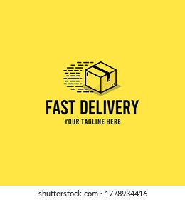 Creative modern fast delivery box logo design