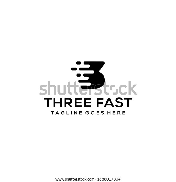 Creative
modern fast three sign logo design
template