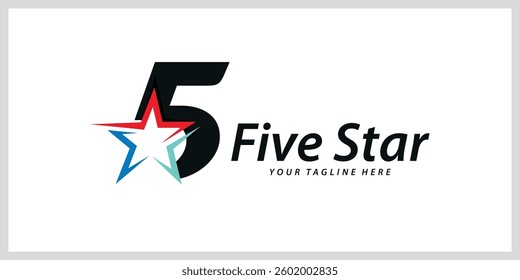 Creative modern five star sign logo design symbol template.