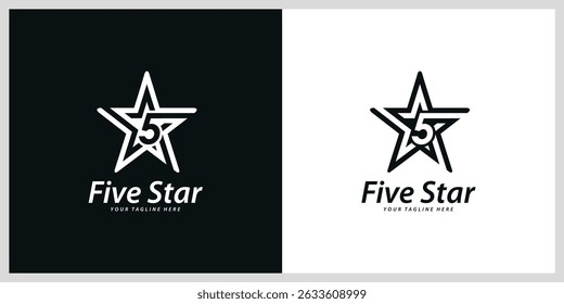 Creative modern five star sign logo design symbol template.